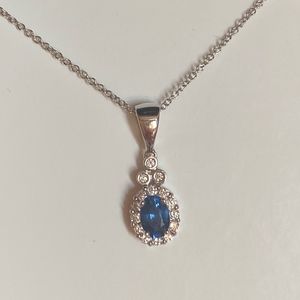 LeVian Sapphire Pendant and chain 16 inches